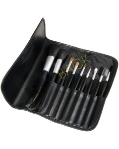 Pinseltasche mit 9 Kosmetikpinseln
