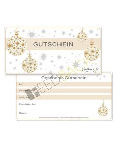 Weihnachts-Gutscheine Motiv Kugeln 20 Stück